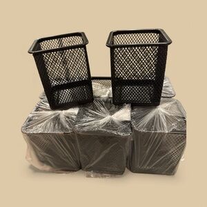 Black metal pencil holders set of 8 classroom/office supplies